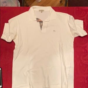White medium Burberry polo shirt